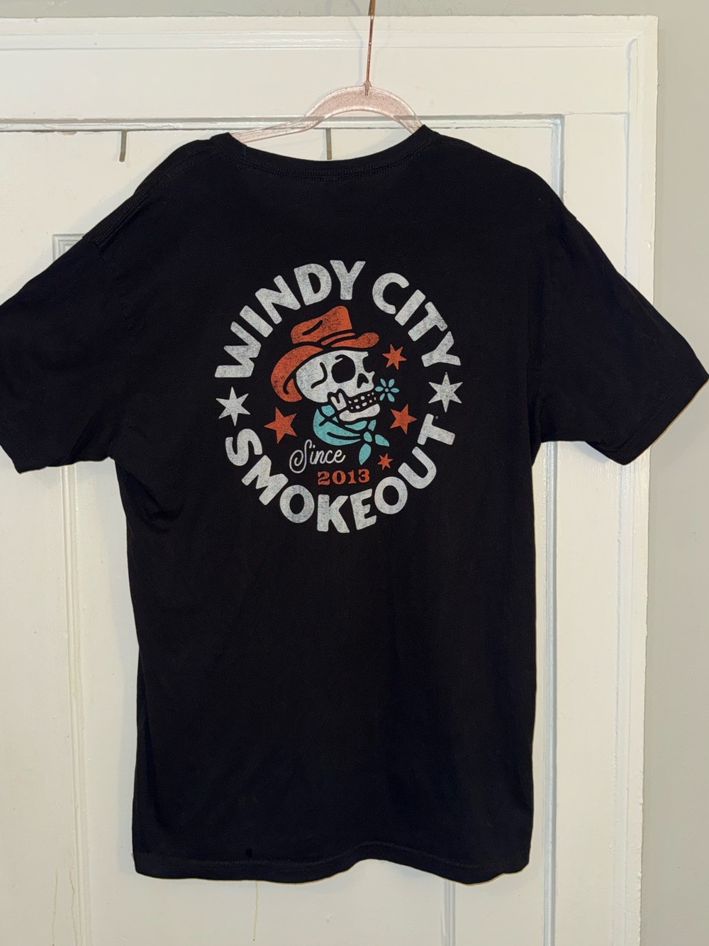 Chicago Windy City Smokeout Graphic Tee - Double Sided Skull Print